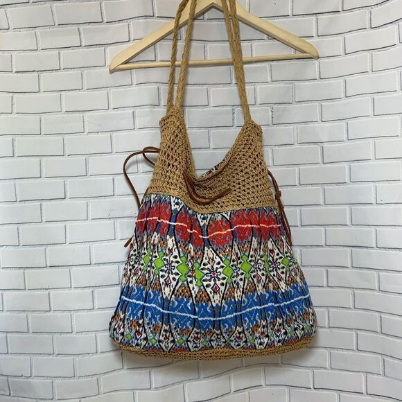 Cappelli StraWorld Straw/Fabric Bucket Bag - Picture 1 of 4